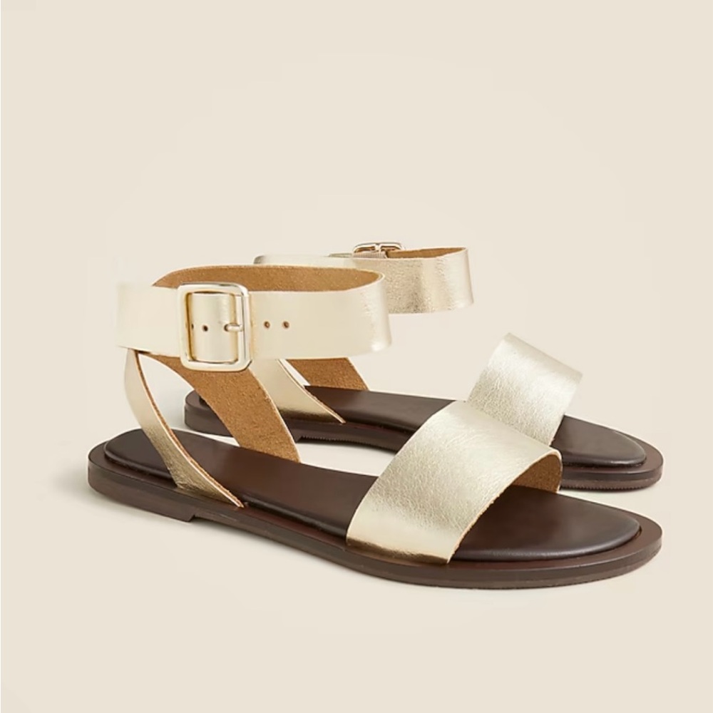 J. Crew Metallic Gold Sandals shoes